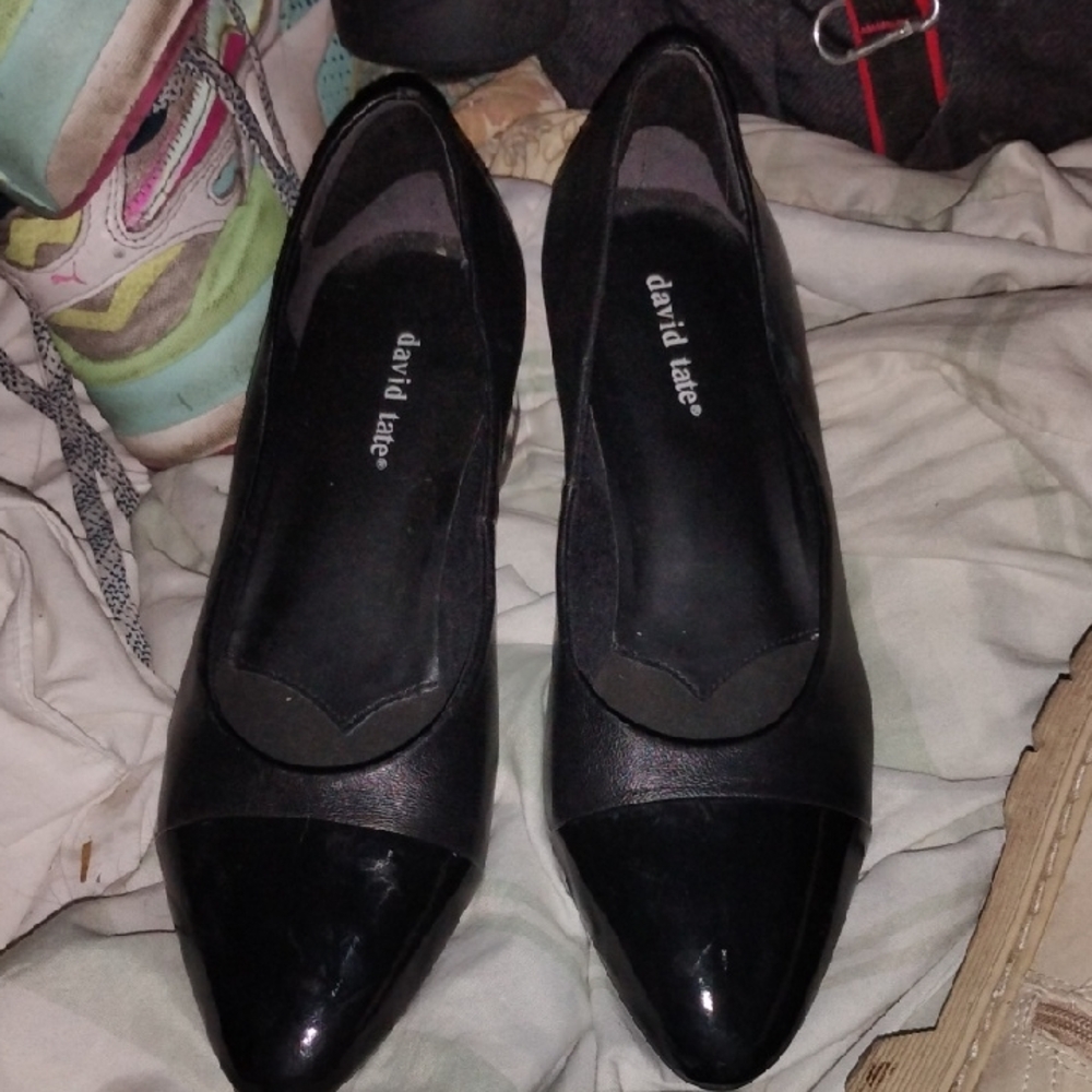 David Tate Black Patent Leather Flats